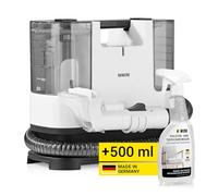 N8WERK potente aspirapolvere come pulitore di tappezzeria e tappeti | Smacchiatore leggero e compatto, motore da 400 watt, serbatoio per acqua pulita e sporca | Detergente incluso