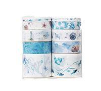 NA 10 Rotoli Washi Nastri a tema oceano Nastro a tema oceano per Scrapbooking fai da te Arti Artigianato Diari Proiettili Confezione regalo