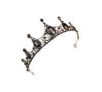 NA Corona barocca nera di cristallo di cerimonia nuziale di ballo di fine anno della corona nuziale del Tiara nuziale dell'annata per il festival di nozze, 1 Count (Pack of 1), Cristallo Metallo