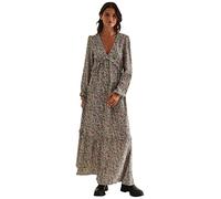 NA-KD Abito Maxi con Volant con Maniche a Palloncino Vestito Casual, Fiore Rosa, 38 Donna