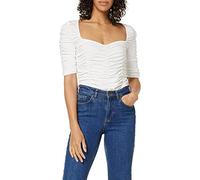 NA-KD Gathered Jersey Top Camicia, Bianco Sporco, S Donna