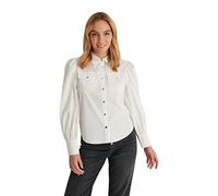 NA-KD Puff Sleeve Shirt Camicia, Bianco, 38 Donna