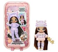 Na Na Na Fuzzy Surprise Serie 1 - CATIE CAT - Bambola fashion snodata 18 cm - ispirata a un gatto con corpo floccato, berretto, occhiali, vestito e scarpe - Età 4+ anni