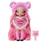 Na Na Na Surprise Serie Sweetest Heart - GISELE GOODHEART- Bambola di peluche rosa con capelli rosa, vestito a forma di cuore e spazzola - Da collezionare - Ottimo regalo per bambini dai 5 anni in su