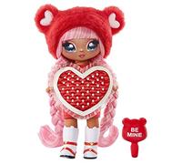 Na Na Na Surprise Serie Sweetest Heart - VALENTINA MOORE - Bambola di peluche rossa con capelli rosa, vestito a forma di cuore e spazzola - Da collezionare - Ottimo regalo per bambini dai 5 anni in su