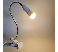 NA NA - Portalampada con morsetto E27, con collo di cigno e interruttore, lampada da tavolo a morsetto, lampada da scrivania, supporto regolabile a 360°, luce da tavolo per letto e lettura notturna