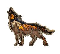 NA Scultura in Legno Lupo Ornamento Ululante Lupo Statua Regalo Lupo per Soggiorno Accessori Decorativi Per La Casa Decorazione