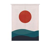 NA Sun Design Giapponese Noren Tenda porta tessuto cotone lino per casa cucina porta Decor 84 x 100 cm