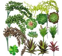 NA Woohome 15 Pz Succulente Artificiali, Misti Artificiali Piante Succulente Piante Grasse Finte Decorative per La Decorazione del Paesaggio Decorazioni, Casa Giardino Decorazioni