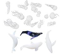 NA Woohome 20 Pz Stampo in Silicone 3D Mini Riempitivo in Resina Stampo, Mini Medusa Mini Balena Mold Filler 3D Resina Filler Stampa Stereo Riempitivo per Mestieri Gioielli DIY