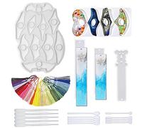 NA Woohome 51 Pz Stampi Resina Silicone Strumento Fermapagine per Lettura Segnalibro in Resina Stampo Stampi per Resina Mold Resina per Gioielli per La Lettura, Gli Amanti dei Libri