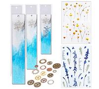 NA Woohome 6 Pz Segnalibri Stampi Resina in Silicone, Segnalibri Stampi per Resina Stampi per Resin e Fiori Secchi, Accessori per Attrezzi per Accessori per La Lettura di Libri Fai da Te