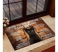 NA zerbino Ingresso Gatto Nero Quando visiti la mia casa, Ricorda Lo zerbino Funny Cat Welcome Mat Porta d'ingresso Decorazioni mobili soprammobili