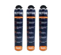 NA92 POLYFOAM Schiuma Poliuretanica Universale per Sigillare Incollare Riempire Isolare Coibentare Insonorizzare 750ML NA92 PRO (3, Per Pistola)