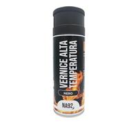 NA92 Vernice Spray Alta Temperatura 400ML Fino a 600° Ideale per Forni, Barbecue, Caminetti, Marmitte, Pinze Freni Auto e Moto - Per uso industriale e fai da te (1, Nero Opaco)