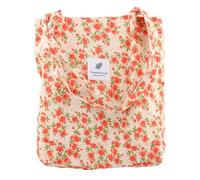 Naapesi Borsa Donna in Velluto a Coste,Tote Bag Grande e Morbida,Shopper Riutilizzabile Lavabile,Motivo Floreale,Fresco,Adatto all'estate,Stile Casual,per Uso Quotidiano, Viaggi, Ufficio e Scuola