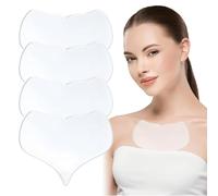 Naapesi Patch Silicone Décolleté e Collo, 4 Pezzi Cuscinetti Riutilizzabili Trasparenti a Forma di Cuore, Patch per Seno, Collo e Décolleté, Effetto Pelle Liscia Senza Crema