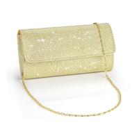 Naapesi Pochette Donna Elegante,Pochette Argento Cerimonia,Borsa Lucida con Catena,Borsetta Donna,Pochette da Sposa, Borsa da Donna con Paillettes, Per Partecipare a Matrimoni e Cocktail Party (Oro)