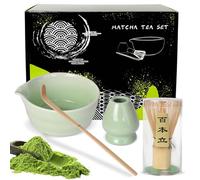 Naapesi Set matcha, ciotola matcha con beccuccio, mescolatrice matcha, cucchiaio matcha, set matcha, set matcha, set di 4 pezzi matcha per gli amanti del matcha, perfetto per preparare matcha