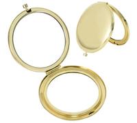 Naapesi Specchio Borsetta Portatile, Specchio Compatto Per Borse in Metallo, Specchio Tascabile da 7cm, Compatto Specchietto Borsa Pieghevole, Specchietto Borsa per Viaggiare e Trucco (Oro)