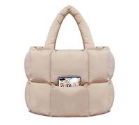 NAARIIAN borsa da donna grande borsa a puffer trapuntata tote bag dupes borsa a tracolla tessuta a mano leggera, Beige, Large