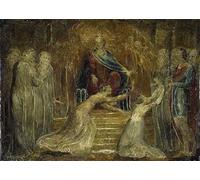 NAAYRASA Dipinti Famosi Dipinti ad Olio su Tela Poster Parete Quadri Il Giudizio Di Salomone William Blake per L'arredamento Della Camera da Letto 60x90cm