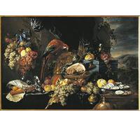 NAAYRASA Dipinti Famosi Dipinti ad Olio su Tela Poster Parete Quadri Natura morta di Jan Davidsz De Heem per L'arredamento Della Camera da Letto 60x90cm