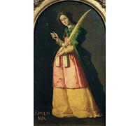 NAAYRASA Dipinti Famosi Stampa Immagine Foto su Tela Sant'Apollonia di Francisco De Zurbaran per Decorazioni per la Casa 60x90cm