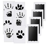 Nabance 4 Pcs Set Impronte Bimbi, Kit Impronta Mani e Piedi Neonati, Kit Impronta Cane, Sicuro e Non Tossico, per Neonati da 0 a 6 Mesi [Nero]