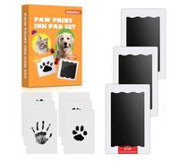 Nabance Kit per impronte di mani e piedi del bambino, Kit di stampa della zampa per cani e gatti, 3 tamponi di stampa senza inchiostro, 6 carte di impronta, Pad per timbri per la stampa del naso per