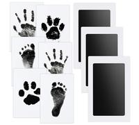 Nabance Set Impronte Bimbi 3pcs Impronte di Mani e Piedi cuscinetto del timbro senza tocco non tossici sicuri Tampone per stampare Tamponi di Inchiostro per neonati da 0 a 6 mesi cucciolo cane gatto