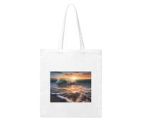 NABEAR Beach Wave Sunset Canvas Shopping Bag-Riutilizzabile, Ecologico Con Stampa Borsa A Tracolla Tote Bag Per Le Donne