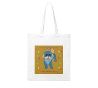 NABEAR Borsa per la spesa in tela con cane cartone animato felice, riutilizzabile, ecologica, con stampa a tracolla per donne