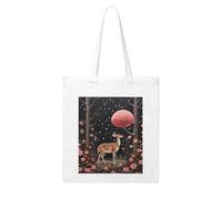 NABEAR Borsa per la spesa in tela con cervo perduto nei fiori, riutilizzabile ed ecologica, con stampa a tracolla, da donna