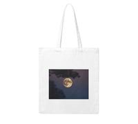 NABEAR Borsa per la spesa in tela con luna piena di notte, riutilizzabile, ecologica, con stampa a tracolla, borsa tote per donne