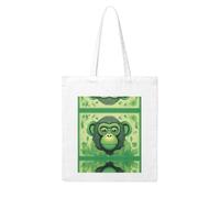 NABEAR Borsa per la spesa in tela con scimmia intelligente, ecologica e riutilizzabile, con stampa a tracolla, da donna