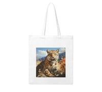 NABEAR Borsa per la spesa in tela con stampa leopardata in cerca di prede, riutilizzabile ed ecologica, borsa a tracolla da donna