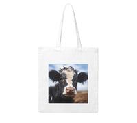 NABEAR Borsa per la spesa in tela di mucca carina, riutilizzabile ed ecologica con borsa a tracolla stampata per le donne