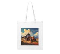 NABEAR Borsa per la spesa in tela trattore rosso fattoria-riutilizzabile ed ecologica con borsa a tracolla stampata Tote Bag per le donne
