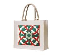 NABEAR Borsa tote in tela con motivo in tessuto di lana, borsa per la spesa ecologica riutilizzabile, borsa a tracolla per donna
