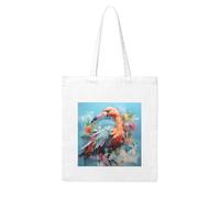 NABEAR Colorato pittura ad olio di fenicotteri tela Shopping Bag-riutilizzabile ed ecologico con stampa borsa a tracolla Tote Bag per le donne