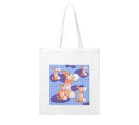 NABEAR Coniglio che tiene la palla borsa della spesa di tela riutilizzabile ed ecologica con stampa borsa a tracolla Tote Bag per le donne