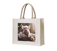 NABEAR Cute Young Pig Borsa Tote in tela - Borsa per la spesa ecologica riutilizzabile, borsa a tracolla da donna