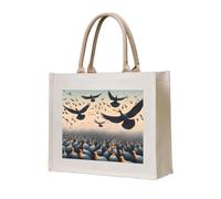 NABEAR Flock Of Birds - Borsa per la spesa in tela, ecologica, riutilizzabile, borsa a tracolla da donna