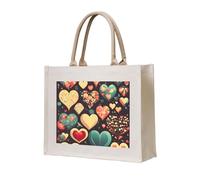 NABEAR Heart Crush Flower Canvas Carry Tote Bag - Borsa per la spesa ecologica riutilizzabile, borsa a tracolla per donna