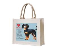 NABEAR I Love My Dog Dachshunds Canvas Carry Tote Bag - Borsa per la spesa ecologica riutilizzabile, borsa a tracolla da donna