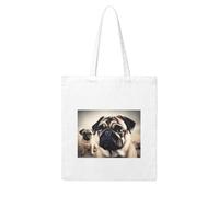 NABEAR Imagen De Pug - Borsa per la spesa in tela, riutilizzabile, ecologica, con stampa a tracolla, da donna