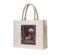 NABEAR Lost Deer In The Flowers Canvas Carry Tote Bag - Borsa per la spesa ecologica riutilizzabile, borsa a tracolla da donna