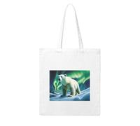NABEAR Northern Lights Polar Bear - Borsa per la spesa in tela, riutilizzabile, ecologica, con stampa a tracolla, da donna