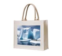 NABEAR Penguins On The Iceberg Canvas Carry Tote Bag - Borsa per la spesa ecologica riutilizzabile, borsa a tracolla per donna